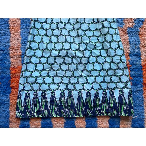 Vintage Y2K Lilly Pulitzer Mesh Tassel Sheath Strapless Mini Tube Dress Sz 2 - Picture 4 of 8